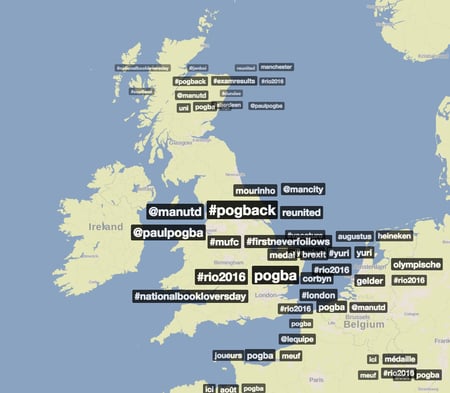 map of pogba tweets